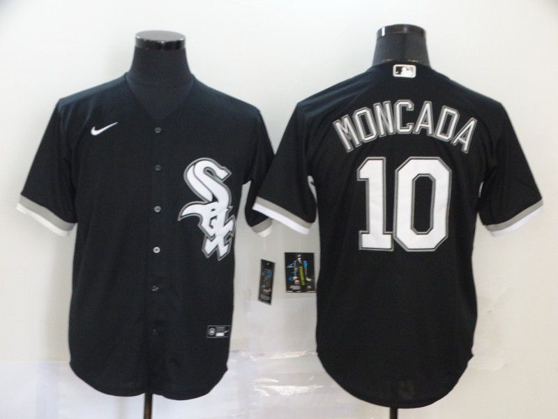 Men Chicago White Sox #10 Moncada Black Game Nike MLB Jerseys